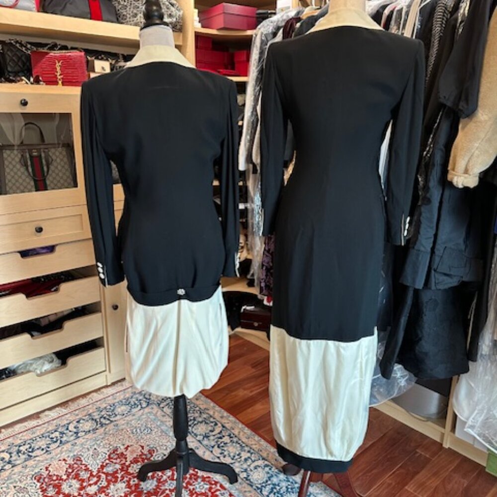 Moschino Couture Black and Off-white Size 38 Coat - Picture 7 of 16